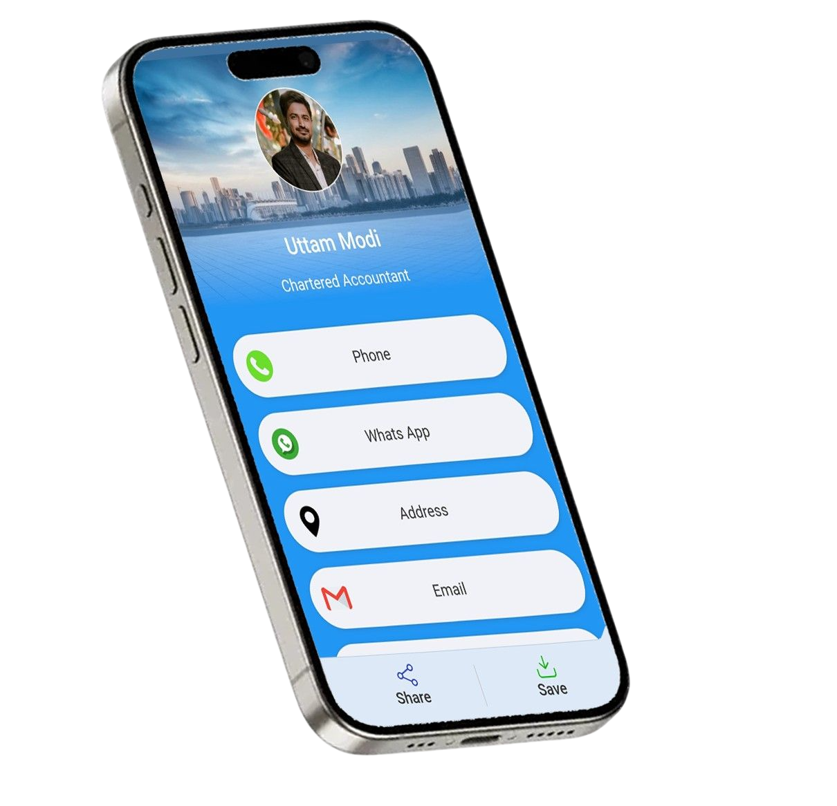 CardPik template to easily create an impressive digital business card.
